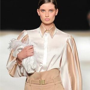 Carlos Gil Italian Blush Belted Trousers | Size 42 | Made in Italy